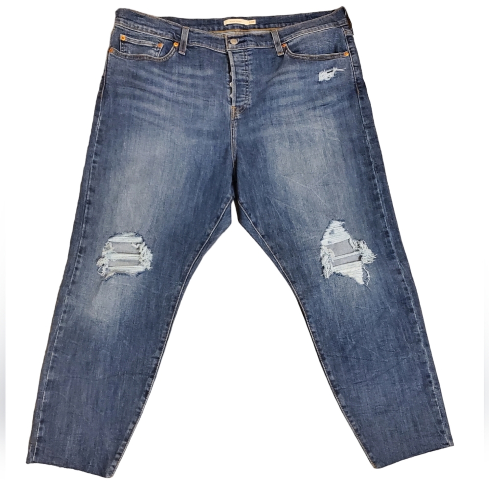 Levi's Wedgie Skinny Distressed Jeans Plus Size 20W Medium Wash